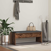 vidaXL Hallbänk med kudde Gammalt trä 103 x 38 x 40 cm