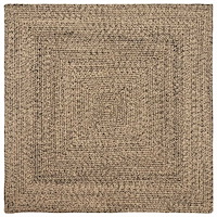 vidaXL Områdesmattor Fyrkantig Naturlig och svart 120 x 120 cm