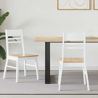 vidaXL Matstolar 2 pcs Vit 43 x 54 x 89 cm Massiv Gummiträ