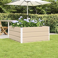 vidaXL Planteringskärl Elfenben 100 x 100 x 45 cm Stål