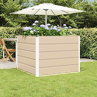 vidaXL Planteringskärl Elfenben 100 x 100 x 75 cm Stål