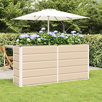 vidaXL Planteringskärl Elfenben 160 x 40 x 75 cm Stål