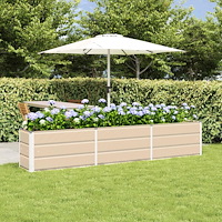 vidaXL Planteringskärl Elfenben 240 x 40 x 45 cm Stål