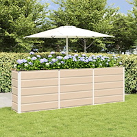 vidaXL Planteringskärl Elfenben 160 x 40 x 75 cm Stål