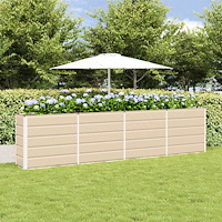 vidaXL Planteringskärl Elfenben 160 x 40 x 75 cm Stål