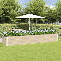 vidaXL Planteringskärl Elfenben 320 x 80 x 45 cm Stål