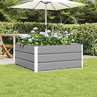 vidaXL Planteringskärl Ljusgrå 100 x 100 x 45 cm Stål