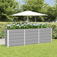 vidaXL Planteringskärl Ljusgrå 160 x 40 x 75 cm Stål