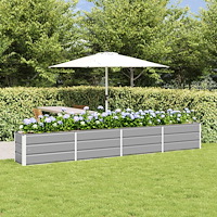 vidaXL Planteringskärl Ljusgrå 320 x 40 x 45 cm Stål