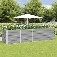vidaXL Planteringskärl Ljusgrå 240 x 80 x 75 cm Stål