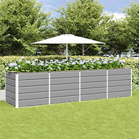 vidaXL Planteringskärl Ljusgrå 240 x 80 x 75 cm Stål