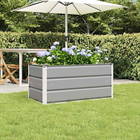 vidaXL Planteringskärl Ljusgrå 100 x 50 x 45 cm Galvaniserat Stål