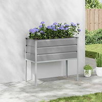 vidaXL Planteringskärl Ljusgrå 100 x 45 x 90 cm Galvaniserat Stål