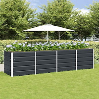 vidaXL Planteringskärl Antracit 240 x 80 x 75 cm Stål