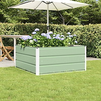 vidaXL Planteringskärl Pastellgrön 100 x 100 x 45 cm Stål