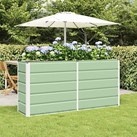 vidaXL Planteringskärl Grön 160 x 40 x 75 cm Stål