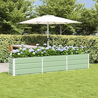 vidaXL Planteringskärl Grön 240 x 40 x 45 cm Stål