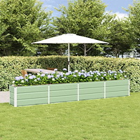 vidaXL Planteringskärl Grön 320 x 40 x 45 cm Stål