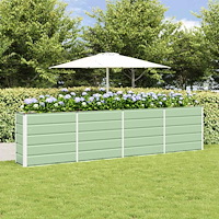 vidaXL Planteringskärl Grön 160 x 40 x 75 cm Stål