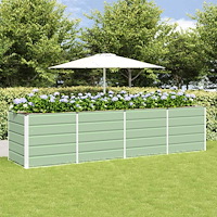 vidaXL Planteringskärl Grön 240 x 80 x 75 cm Stål