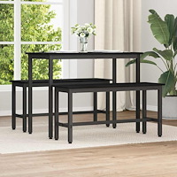 vidaXL Matbänk 2 pcs Svart Ek 100 x 32,5 x 48,5 cm