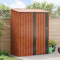 vidaXL Trädgårdsskjul Brun 153,5 x 86 x 200 cm Metall