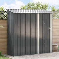 vidaXL Trädgårdsskjul Antracit 203,5 x 73 x 200 cm Metall