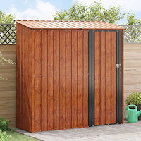 vidaXL Trädgårdsskjul Brun 203,5 x 73 x 200 cm Metall