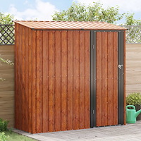 vidaXL Trädgårdsskjul Brun 203 x 85,5 x 200 cm Metall