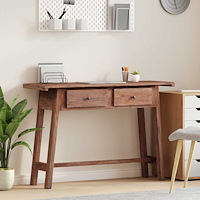 vidaXL Skrivbord med låda Brun 110 x 30 x 79 cm Massivt mahognyträ