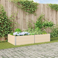 vidaXL Planteringskärl Elfenben 195 x 100 x 45 cm Galvaniserat Stål