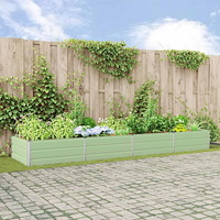 vidaXL Planteringskärl Pastellgrön 195 x 100 x 45 cm Galvaniserat Stål