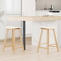 vidaXL Matstolar 2 pcs Naturfärg 46 x 37 x 63 cm Massiv Gummiträ