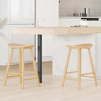 vidaXL Matstolar 2 pcs Naturfärg 46 x 37 x 63 cm Massiv Gummiträ