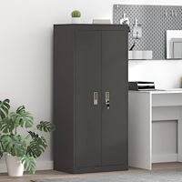 vidaXL Förvaringsskåp Svart 60 x 40 x 140 cm Kallvalsat Stål