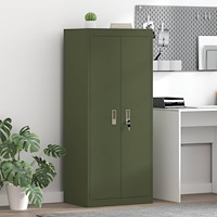 vidaXL Förvaringsskåp Olivgrön 60 x 40 x 140 cm Kallvalsat Stål