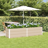 vidaXL Planteringskärl Elfenben 480 x 50 x 45 cm Galvaniserat Stål