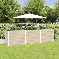 vidaXL Planteringskärl Elfenben 480 x 50 x 45 cm Galvaniserat Stål