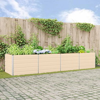 vidaXL Planteringskärl Elfenben 195 x 100 x 45 cm Galvaniserat Stål