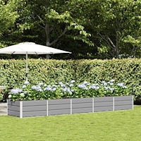 vidaXL Planteringskärl Ljusgrå 400 x 80 x 45 cm Stål