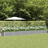 vidaXL Planteringskärl Ljusgrå 600 x 80 x 45 cm Stål