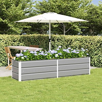 vidaXL Planteringskärl Ljusgrå 480 x 50 x 45 cm Galvaniserat Stål