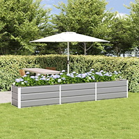 vidaXL Planteringskärl Ljusgrå 480 x 50 x 45 cm Galvaniserat Stål