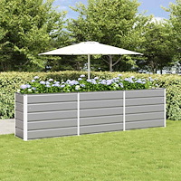 vidaXL Planteringskärl Ljusgrå 480 x 50 x 45 cm Galvaniserat Stål