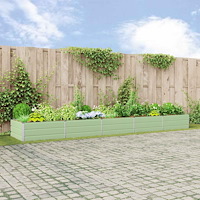 vidaXL Planteringskärl Pastellgrön 195 x 100 x 45 cm Galvaniserat Stål