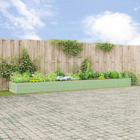 vidaXL Planteringskärl Pastellgrön 195 x 100 x 45 cm Galvaniserat Stål