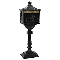 vidaXL Stående Brevlåda Svart 42,5 x 29,5 x 117 cm Gjutet Aluminium