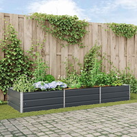 vidaXL Planteringskärl Antracit 195 x 100 x 45 cm Galvaniserat Stål