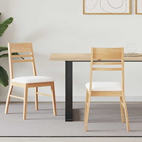 vidaXL Matstolar 2 pcs Naturfärg 43 x 54 x 89 cm Massiv Gummiträ