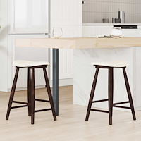 vidaXL Matstolar 2 pcs Ljusbrun 46 x 37 x 63 cm Massiv Gummiträ